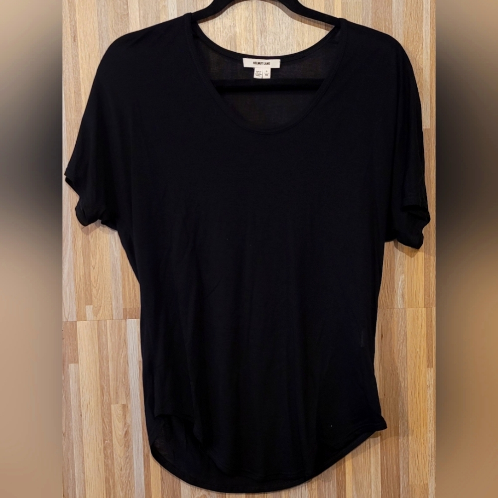 Helmut Lang Women's Black T-Shirt, Size Petit (small)
